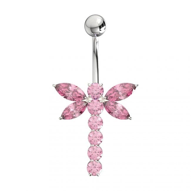 Jeweled Firefly Silver Belly Ring - Monster Piercing