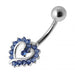 Cute Jewelled Heart Silver Belly Ring - Monster Piercing