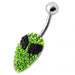 Alien Head Silver Belly Ring - Monster Piercing