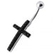 Jewelled Cross Silver Belly Ring - Monster Piercing