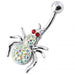 Jewelled Spider Silver Belly Ring - Monster Piercing