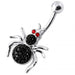 Jewelled Spider Silver Belly Ring - Monster Piercing