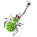 Jewelled Spider Silver Belly Ring - Monster Piercing