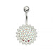 Fancy Jeweled Silver Belly Bar - Monster Piercing