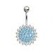 Fancy Jeweled Silver Belly Bar - Monster Piercing