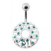 Fancy Jeweled Circle Silver Belly Bar - Monster Piercing