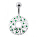 Fancy Jeweled Circle Silver Belly Bar - Monster Piercing