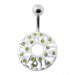 Fancy Jeweled Circle Silver Belly Bar - Monster Piercing