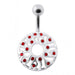 Fancy Jeweled Circle Silver Belly Bar - Monster Piercing