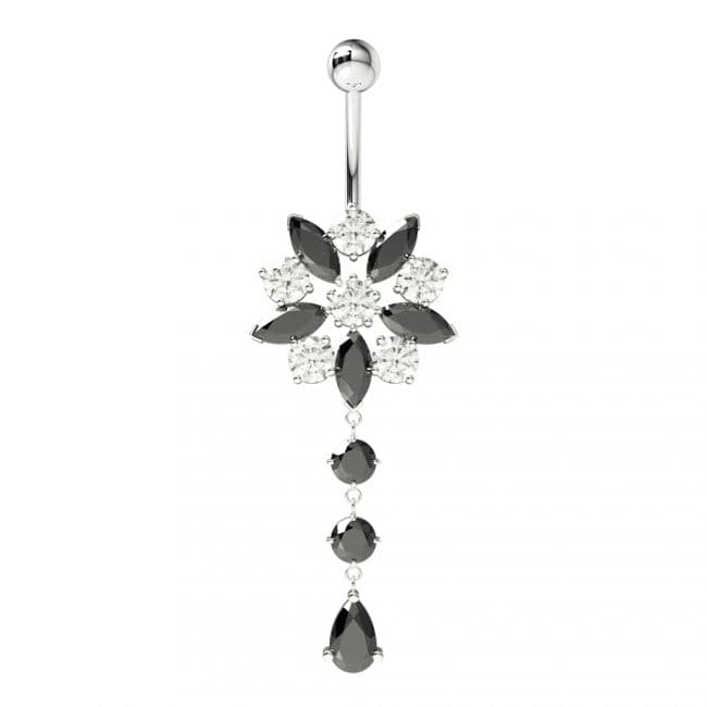 Star Cut Flower Dangling Belly Ring - Monster Piercing