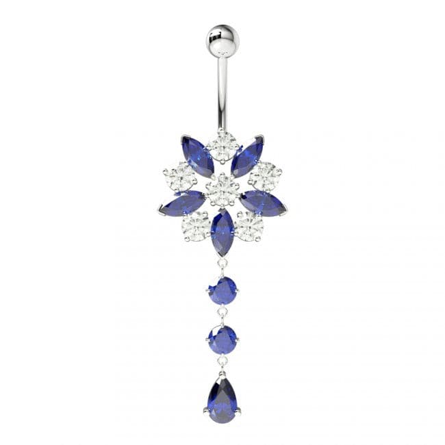 Star Cut Flower Dangling Belly Ring - Monster Piercing