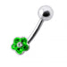 Gemstone Flower Silver Belly Bar - Monster Piercing