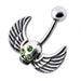 Skull Angel Silver Navel Ring - Monster Piercing