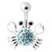 Jeweled Crab Silver Belly Ring - Monster Piercing