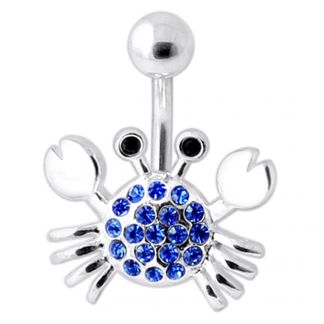 Jeweled Crab Silver Belly Ring - Monster Piercing