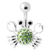 Jeweled Crab Silver Belly Ring - Monster Piercing