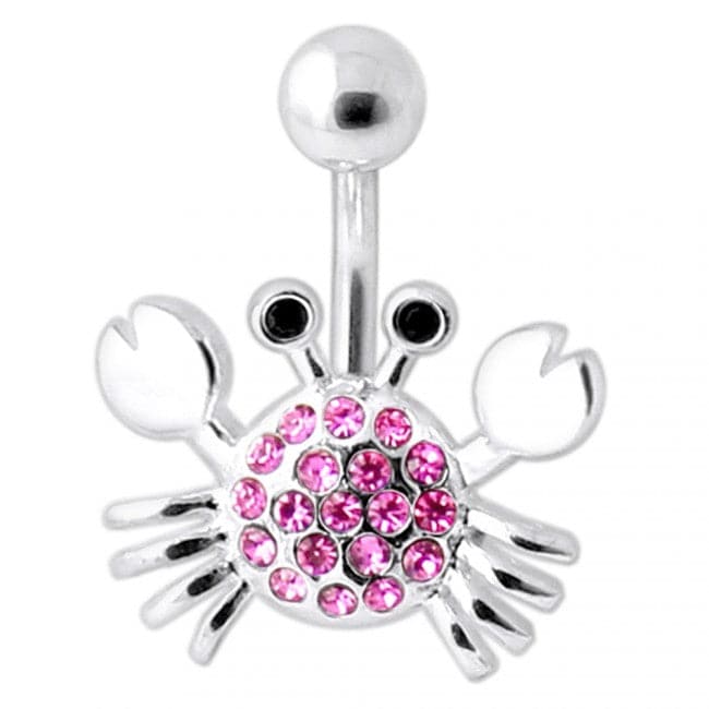 Jeweled Crab Silver Belly Ring - Monster Piercing