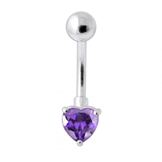 Single Heart Jeweled Navel Banana - Monster Piercing