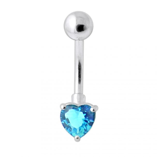 Single Heart Jeweled Navel Banana - Monster Piercing