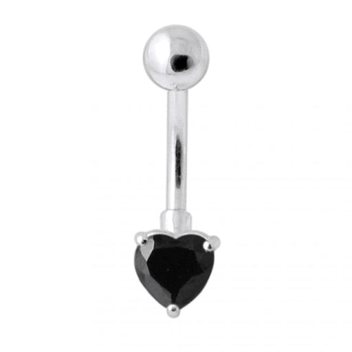 Single Heart Jeweled Navel Banana - Monster Piercing