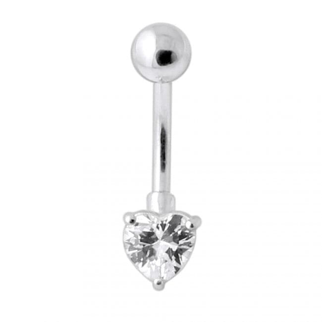 Single Heart Jeweled Navel Banana - Monster Piercing