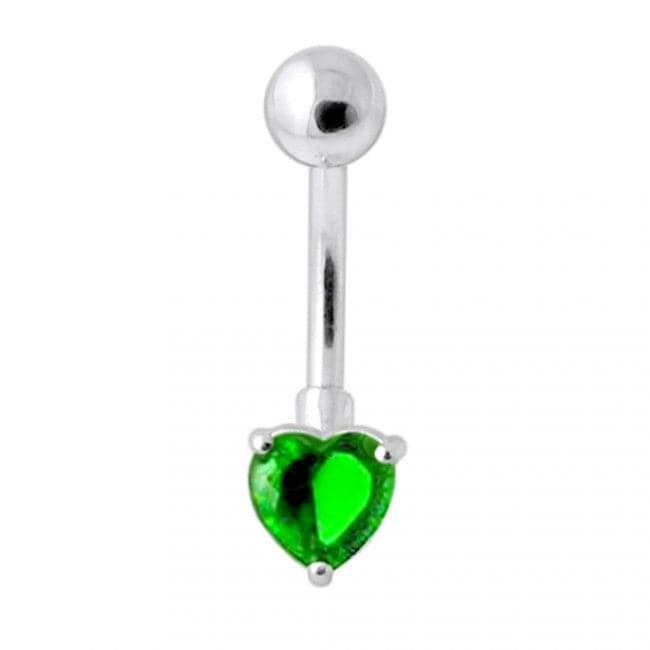 Single Heart Jeweled Navel Banana - Monster Piercing