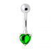 Single Heart Jeweled Navel Banana - Monster Piercing