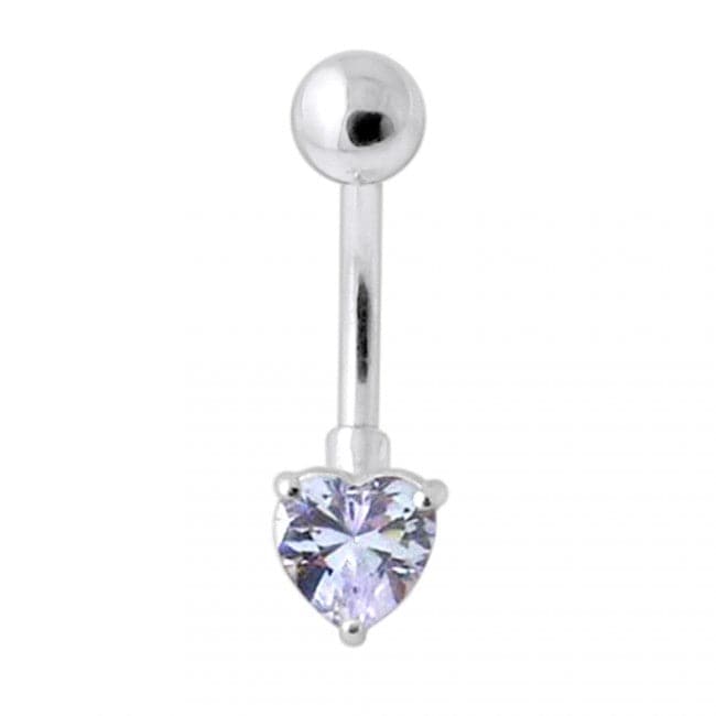 Single Heart Jeweled Navel Banana - Monster Piercing