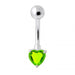 Single Heart Jeweled Navel Banana - Monster Piercing