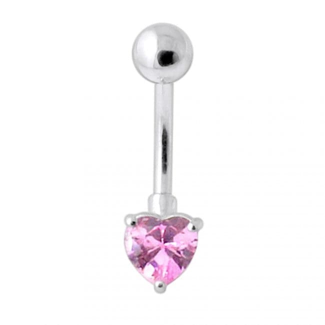 Single Heart Jeweled Navel Banana - Monster Piercing