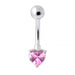 Single Heart Jeweled Navel Banana - Monster Piercing