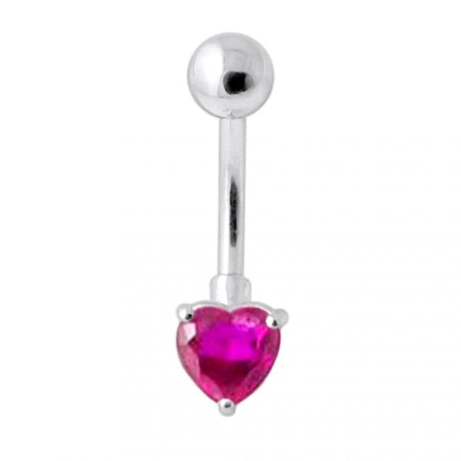 Single Heart Jeweled Navel Banana - Monster Piercing