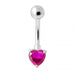 Single Heart Jeweled Navel Banana - Monster Piercing