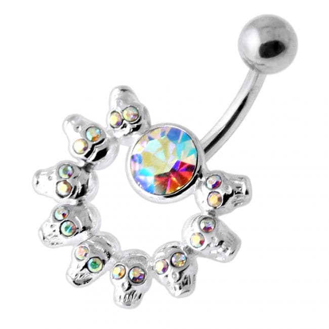 Multi Skull Non Dangling Belly Bar - Monster Piercing