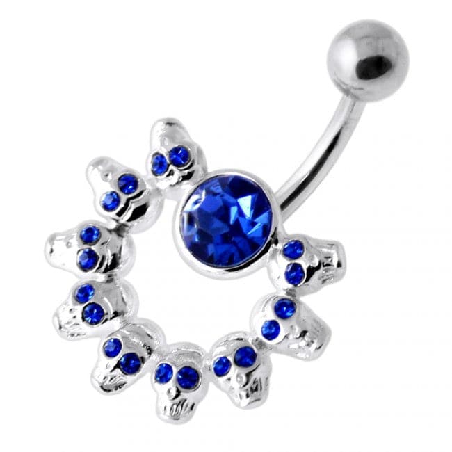 Multi Skull Non Dangling Belly Bar - Monster Piercing