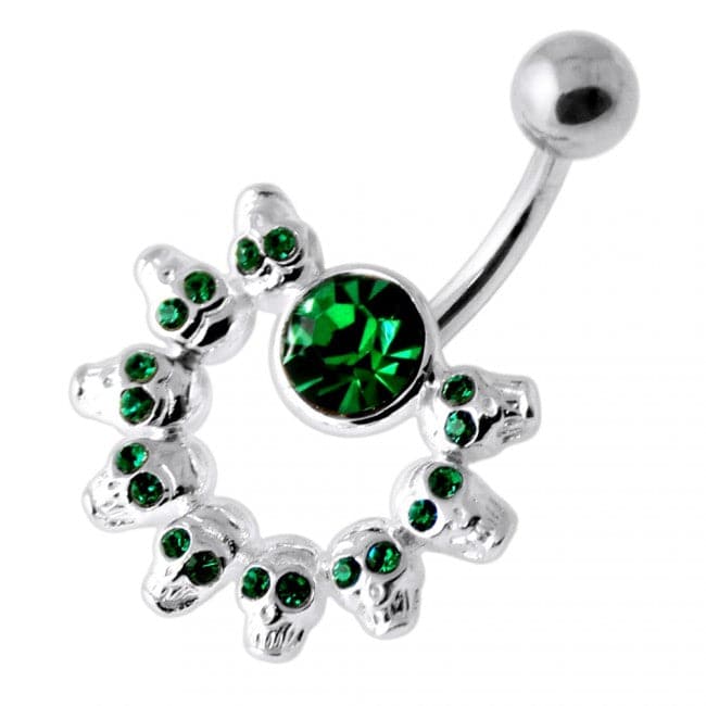 Multi Skull Non Dangling Belly Bar - Monster Piercing