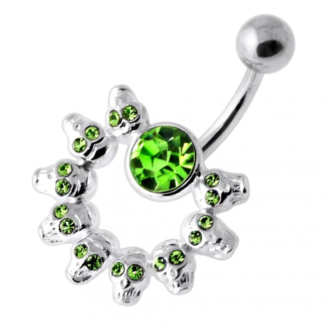 Multi Skull Non Dangling Belly Bar - Monster Piercing