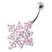 Multi Jeweled Big Flower Non Dangling Belly Bar - Monster Piercing