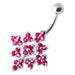 Multi Jeweled Big Flower Non Dangling Belly Bar - Monster Piercing