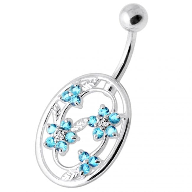 Flower in frame Non Dangling Belly Bar - Monster Piercing