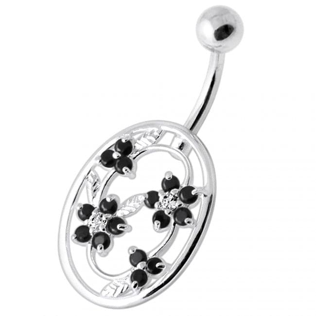 Flower in frame Non Dangling Belly Bar - Monster Piercing