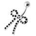 Tied Bow Jeweled Non Dangling Belly Bar - Monster Piercing