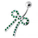 Tied Bow Jeweled Non Dangling Belly Bar - Monster Piercing