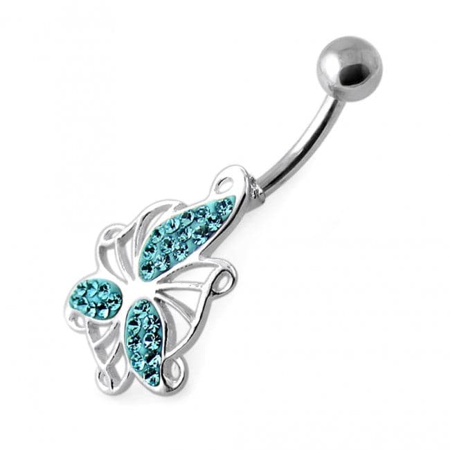 Multi Jeweled Flying Butterfly Navel Banana - Monster Piercing