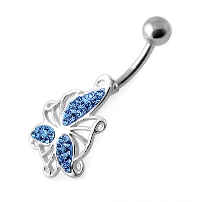 Multi Jeweled Flying Butterfly Navel Banana - Monster Piercing