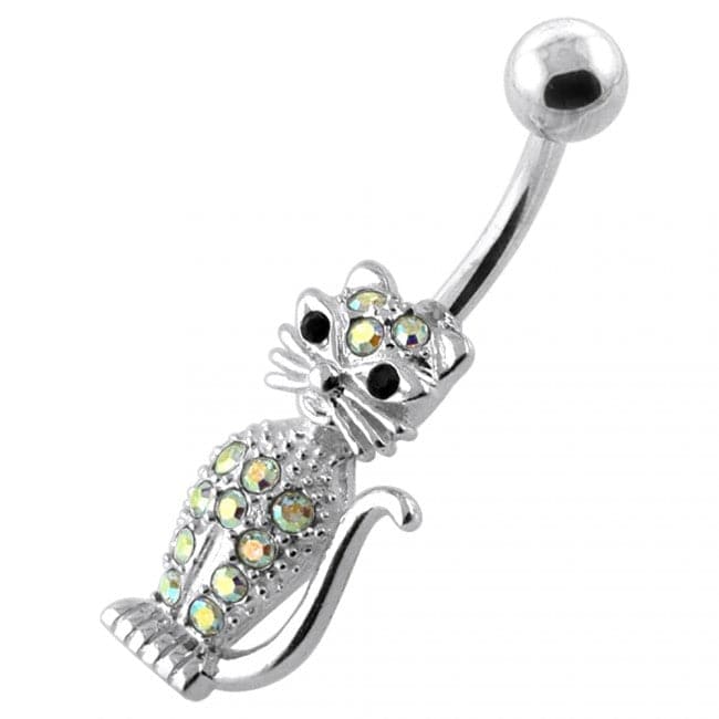 Jewelled Cat Navel Bar - Monster Piercing