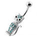 Jewelled Cat Navel Bar - Monster Piercing