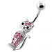 Jewelled Cat Navel Bar - Monster Piercing