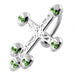 Jewelled Skull Head Crucifix Navel Bar - Monster Piercing