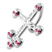 Jewelled Skull Head Crucifix Navel Bar - Monster Piercing